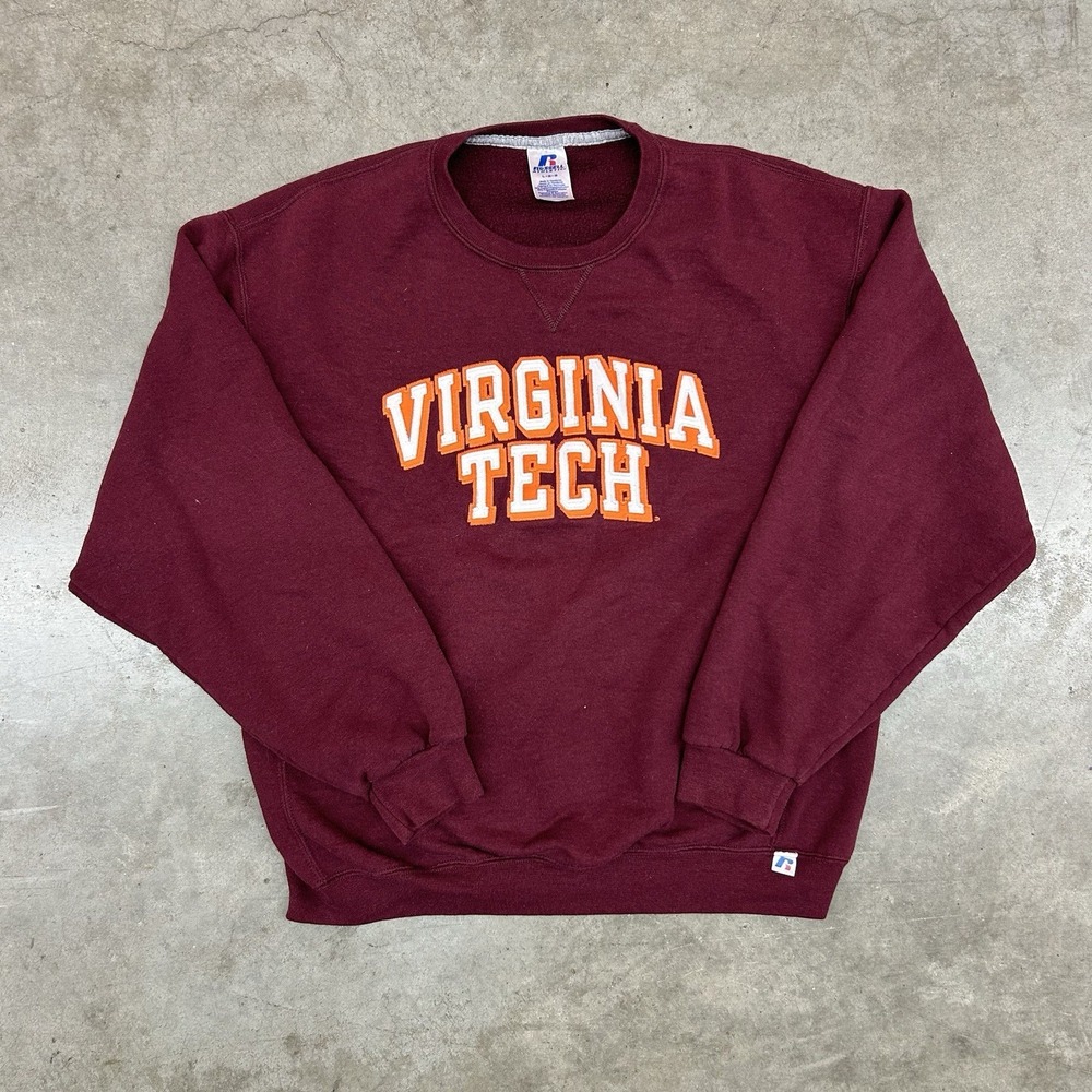 Virginia Tech Russell Athletic Crewneck Sweatshirt Maroon Mens Large‎ NCAA